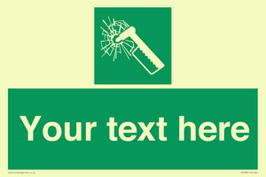 Custom sign safe condition emergency hammer